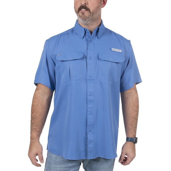 Realtree Blue Yonder Mens Vented Short Sleeve Fishing Guide Shirt 3XL UPF 40+ 3X - Picture 13 of 16
